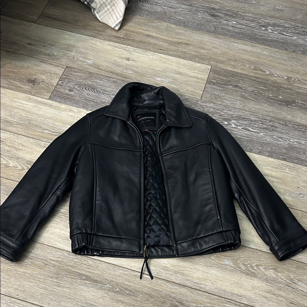Andrew Marc Classic Black Leather Jacket